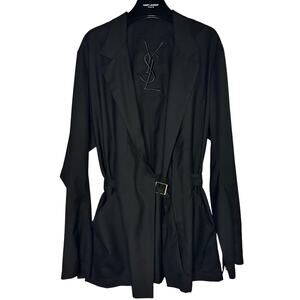 Vintage YSL SS10 Stefano Pilati era Fine Cashmere Wrap Blazer IT 50 US 40 Belted